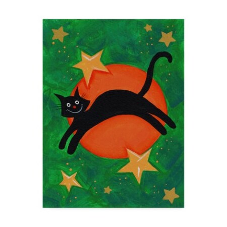 Beverly Johnston 'Orange Moon Cat' Canvas Art,14x19